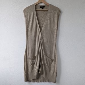 Weekend Max Mara Sleeveless Longline Duster Cardigan Size L
